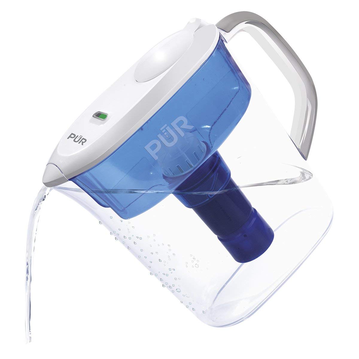 PUR 18 Cup Ultimate Pitcher with LED & Lead Reduction Filter, White