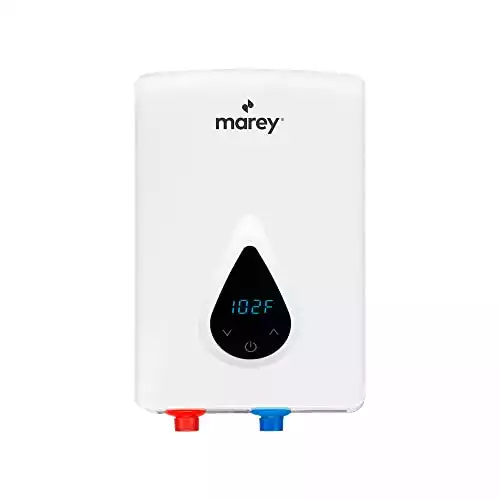 Marey ECO150 220V/240V-14.6kW Tankless Water Heater with Smart Technology, Small, White