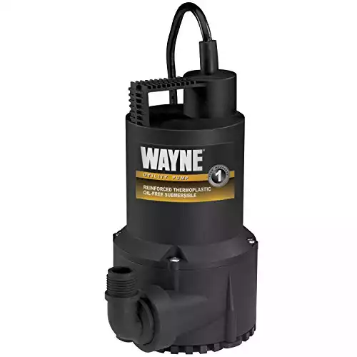 Wayne 57719-REL1 RUP160 1/6 HP Oil Free Submersible Multi-Purpose Water Pump, Black