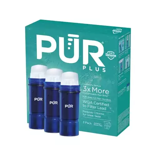 PUR PLUS Water Pitcher Replacement Filter with Lead Reduction (3 Pack), Blue â€“ Compatible with all PUR Pitcher and Dispenser Filtration Systems